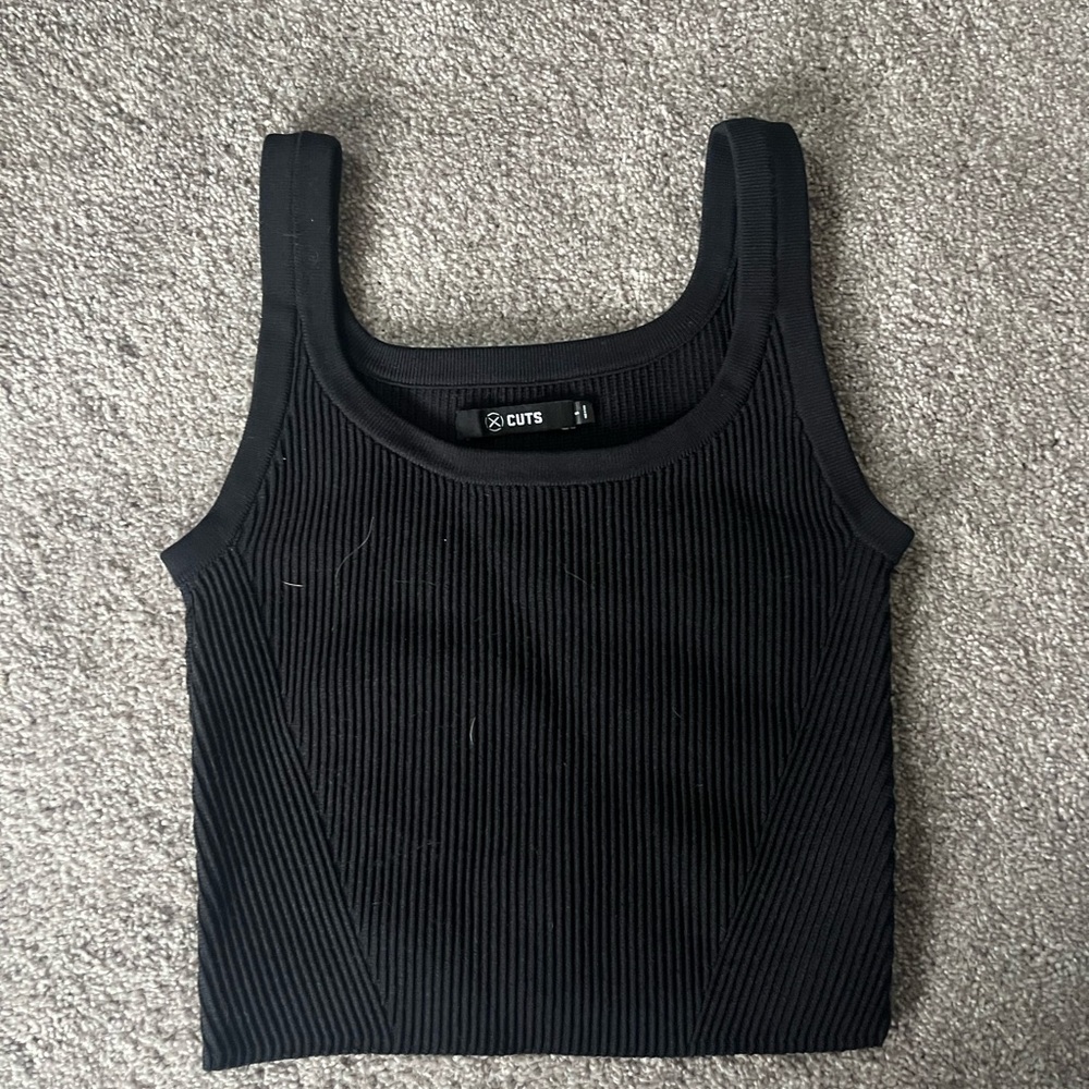 Cuts Women's Black Ribbed Tank Top